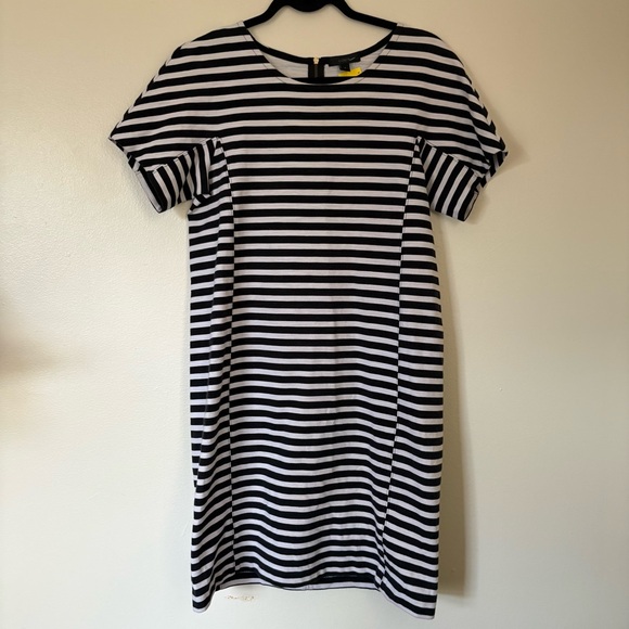 J. Crew Dresses & Skirts - J. Crew Black and White Striped Midi Dress Size Small